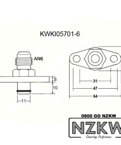 NZKW factory fuel rail adapter - Toyota/SubaruLegacy Black